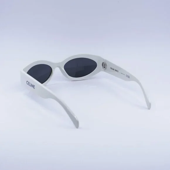 Celine CL40288I 25A MONOCHROMS Sunglasses Ivory Cat Eye Frame, Grey Lenses